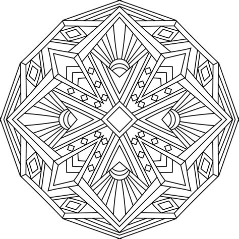 Geometric Coloring Book Pages