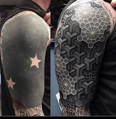 Geometric Cover Up Tattoos