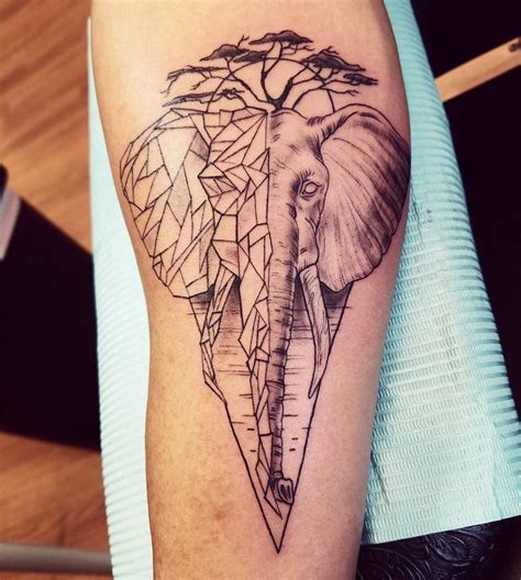 Geometric Elephant Tattoo