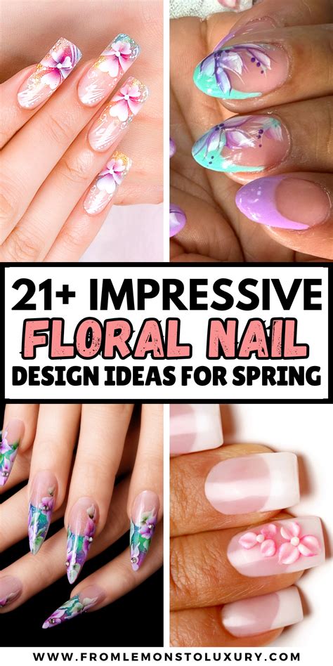Geometric Floral Nail Designs