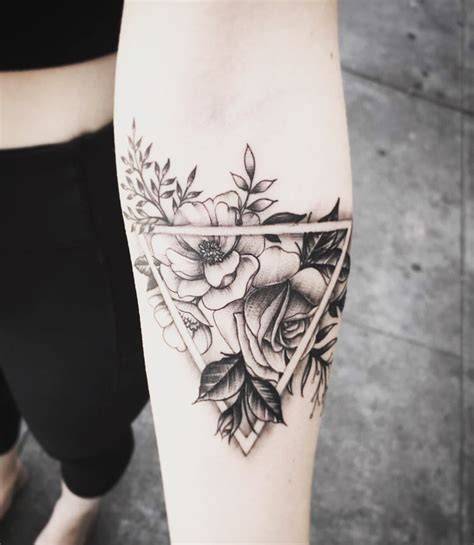 Geometric Floral Tattoos