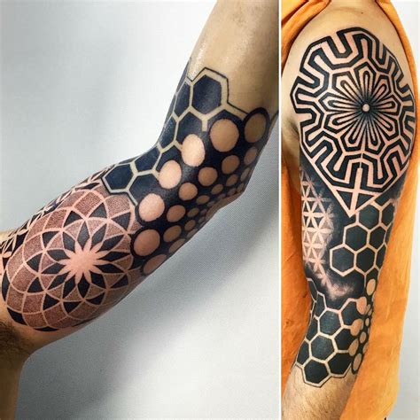 Geometric Harmony - Patch work Tattoo Ideas