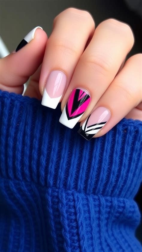 Geometric Patterns Manicure Design