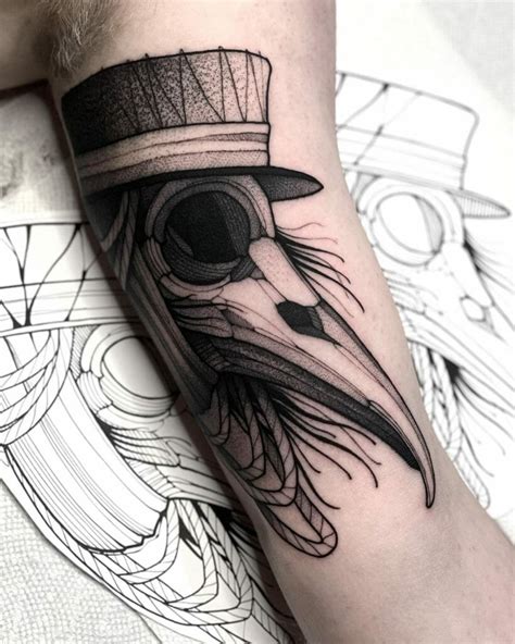 Geometric Plague Doctor Tattoo