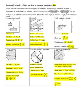 Geometric Probability Worksheet Answer Key