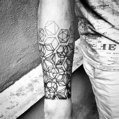 40 Geometric Back Tattoos For Men Dimensional Ink Ideas