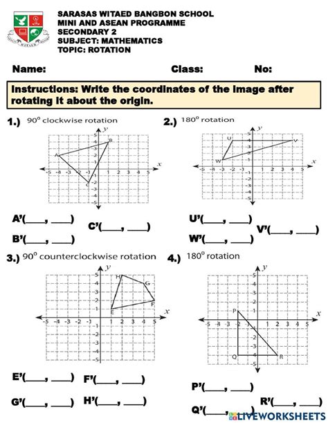 Geometric Transformations Worksheet - Worksheets Free Distance Learning