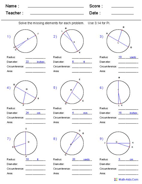 Geometry 10th Grade Worksheets