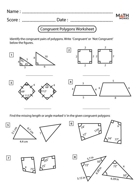 Geometry Similar Polygons Worksheet
