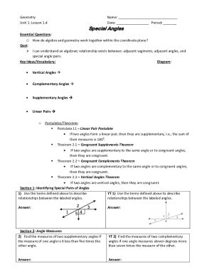 Understanding The Intersection In Geometry Worksheet 1.4 Answers