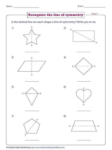 Geometry 9 5 Worksheet Symmetry Answers Key