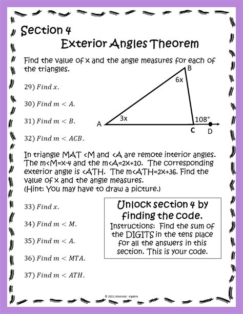 Geometry Escape Room Answer Key Explained