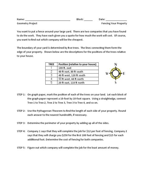 Get Accurate Results with Geometry Project Fencing Your Property Answer Key
