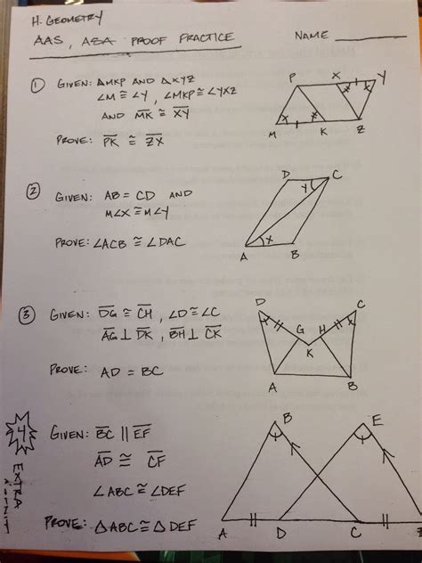 Geometry Proof Practice Worksheet With Answers