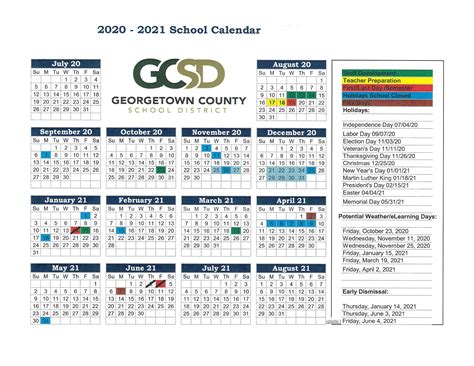 Georgetown Acadmeic Calendar