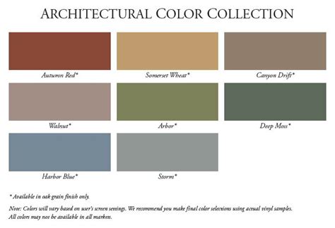 Georgia Pacific Vinyl Siding Color Chart