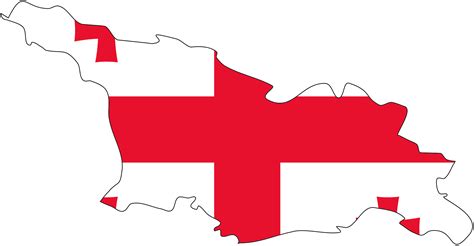Georgia map with flag