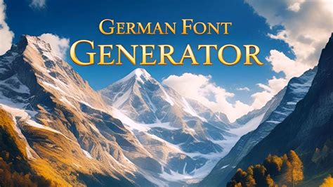 Create Stunning Typography with Ease: German Font Generator Copy and Paste - Unleash Your Inner Designer!