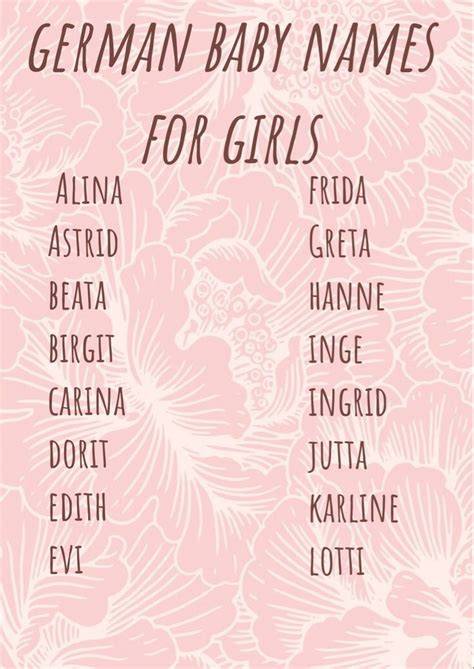 German Girl Names That Start With A D