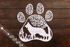 Download German Shepherd Paw Dog Round Sign Svg Files DXF Files