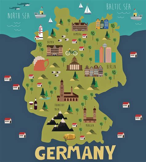 Map Of Germany With Cities And Towns In English