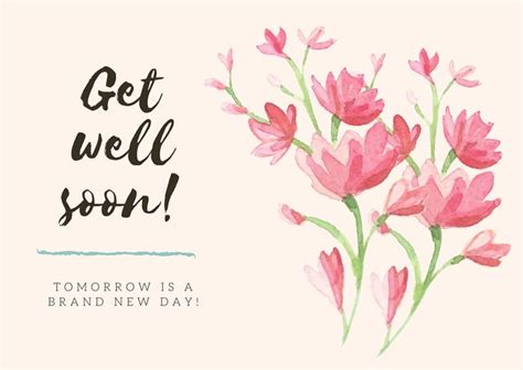 Get Well Soon Typography Card Templates 2 Get well soon