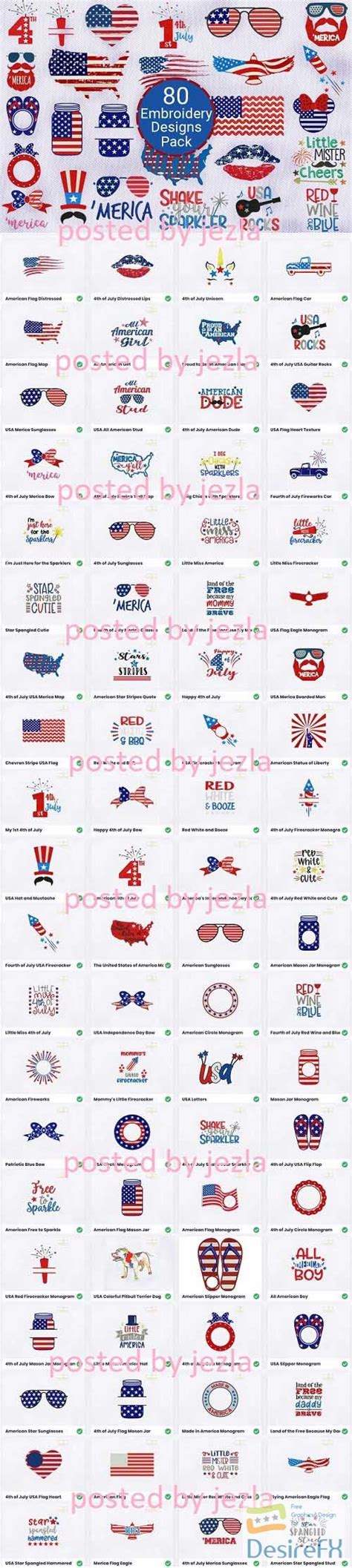 Download Get 80 4Th Of July Embroidery Designs Bundle PSD Files Free PSD Mockups