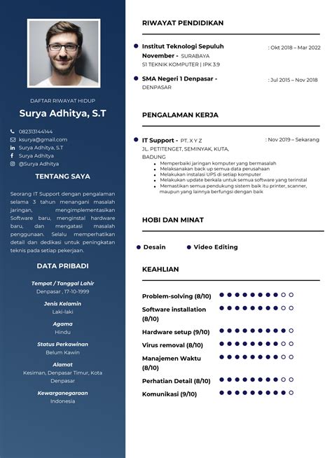 Get Contoh Cv It Support Gif