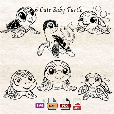 Download Get Cute Baby Turtle Svg DXF File Commercial Use Free PSD Mockups