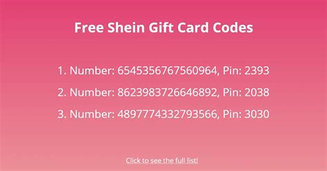 Get Free Free Shein Gift Card Code Now And Use Free Shein Gift Card Code Immediately To Get ...
