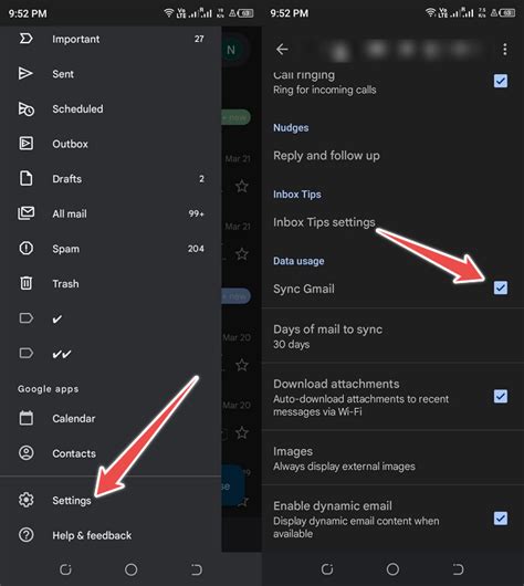Get Gmail’s syncing feature enabled