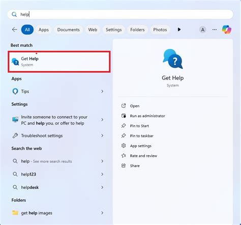 Get Help in Windows 11