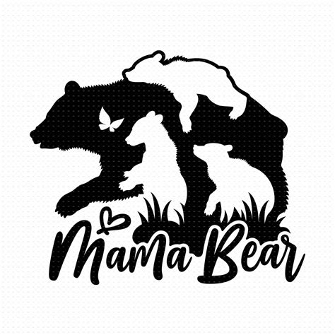 Download Get Mama Bear With 3 Cubs Svg PNG Crafts
