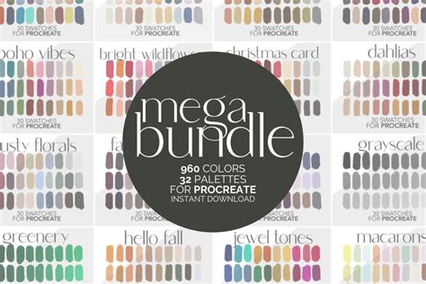 Download Get Procreate Color Palettes Mega Bundle Images Files Free PSD Mockups