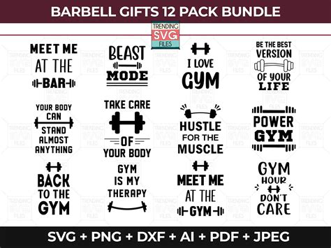 Download Get Unique Barbell Patterns Bundle SVG Commercial Use