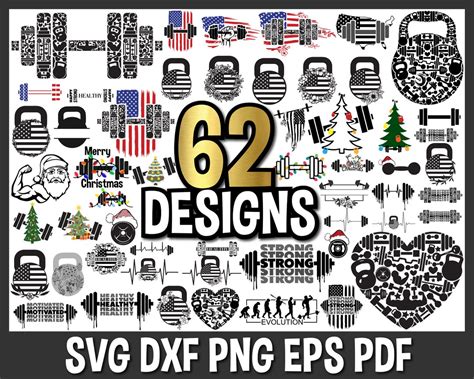 Download Get Unique Barbell Patterns Bundle SVG for Cricut Machine