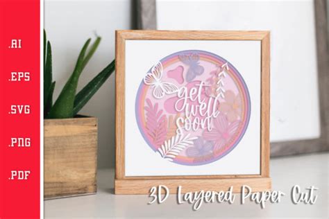 Download Get Well Wishes 3D Layered Paper Cut... Cut Images