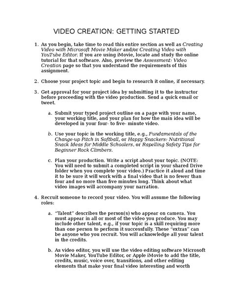 Getting Started The Creation Process