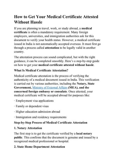 Getting Your Medical Certificate