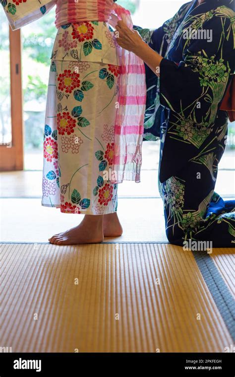 Getting fitted Yukata