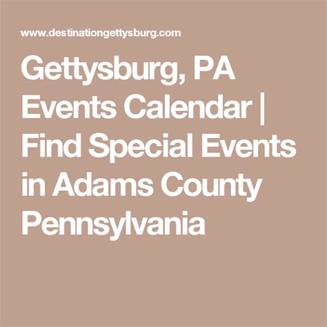 Gettysburg Calendar Of Events