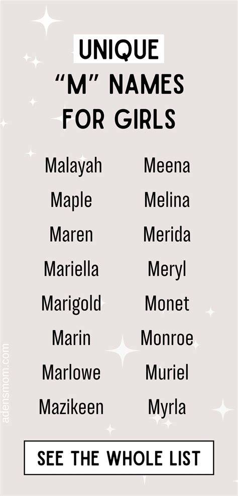 Ghetto Girl Names That Start With M