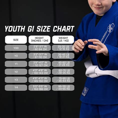 Gi Size Chart Youth