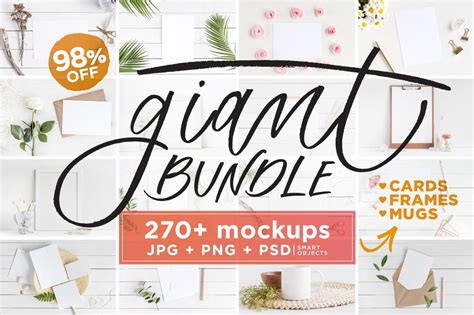 Download Giant 500 Design Bundle Files Free PSD Mockups
