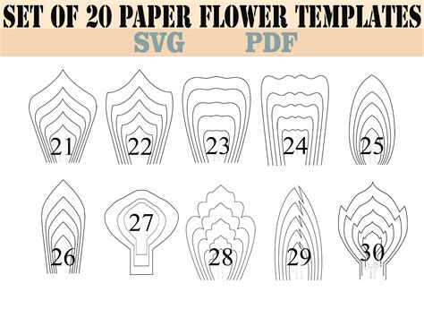 Download Giant Paper Flower Template Cut Files