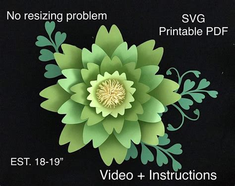 Download Giant Paper Flower Template Silhouette DXF Files