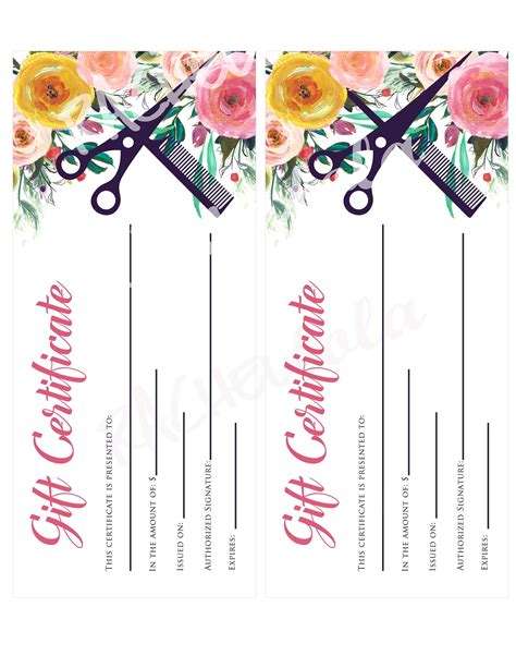 Gift Certificate Template For Beauty Salon