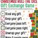 Gift Exchange Dice Game Free Printable