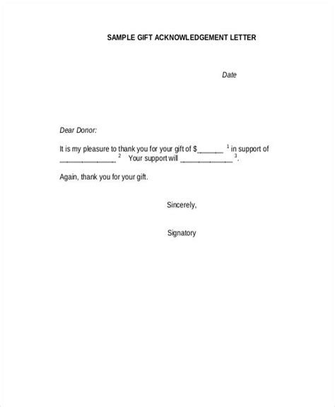 Gift Acknowledgement Letter Templates - 5+ Free Word, PDF Format Download!