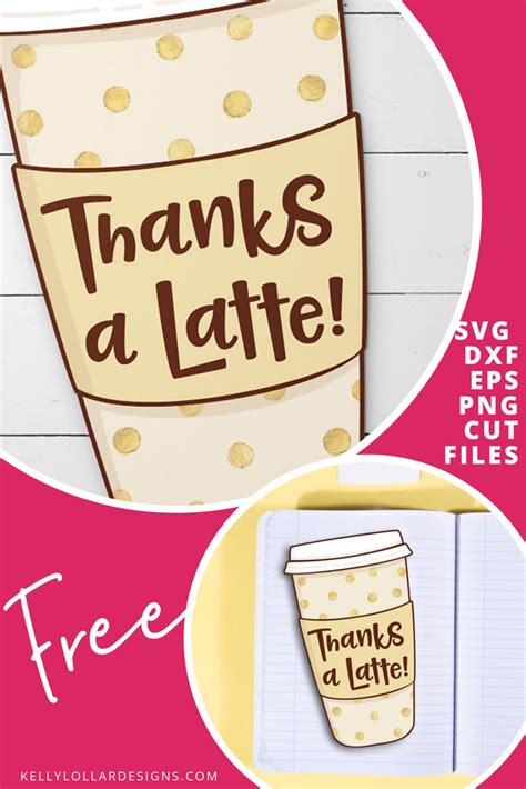 Download Gift Card Holder Thanks a Latte Coffee DXF Files